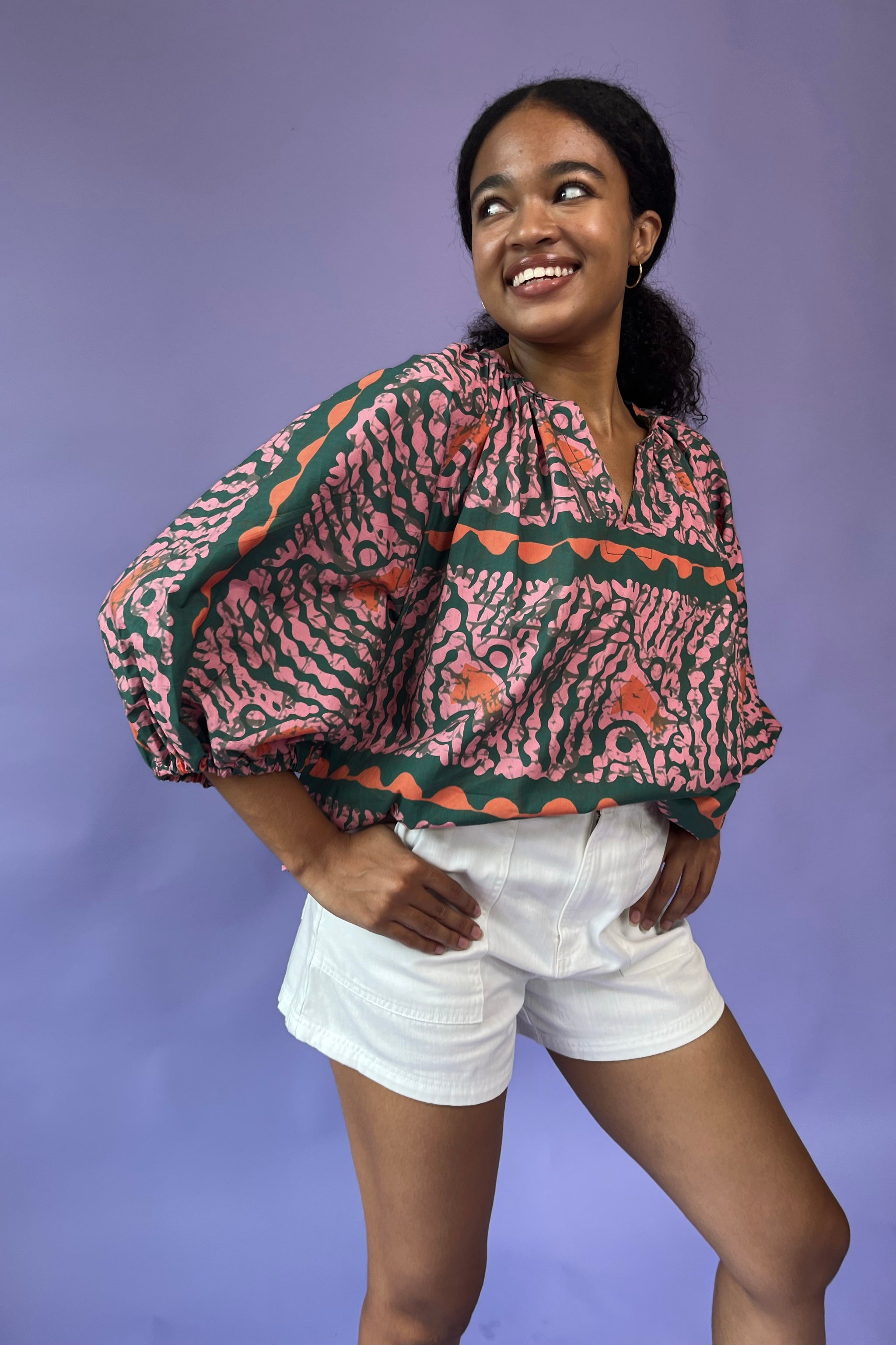 Khloe Blouse - Tangerine - suakoko betty