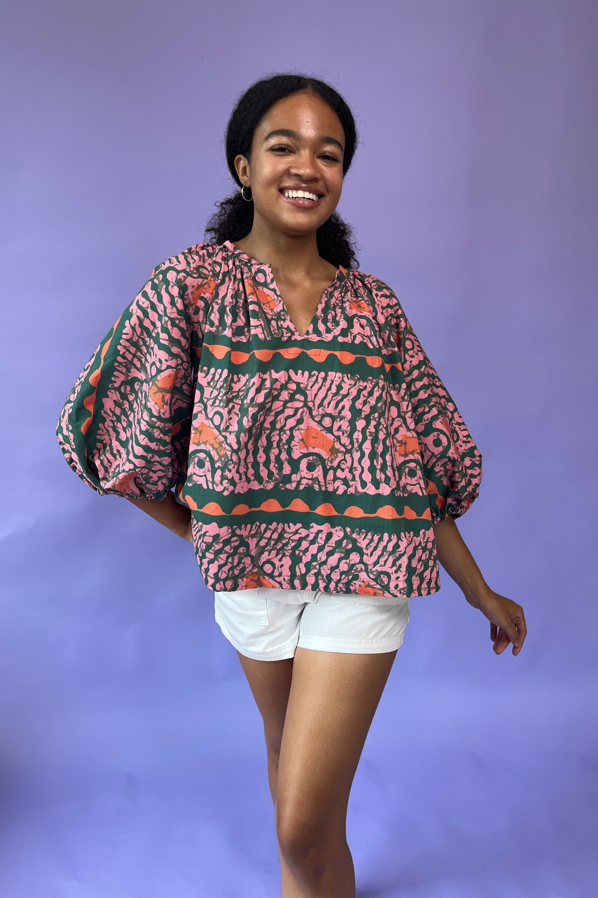 Khloe Blouse - Tangerine - suakoko betty