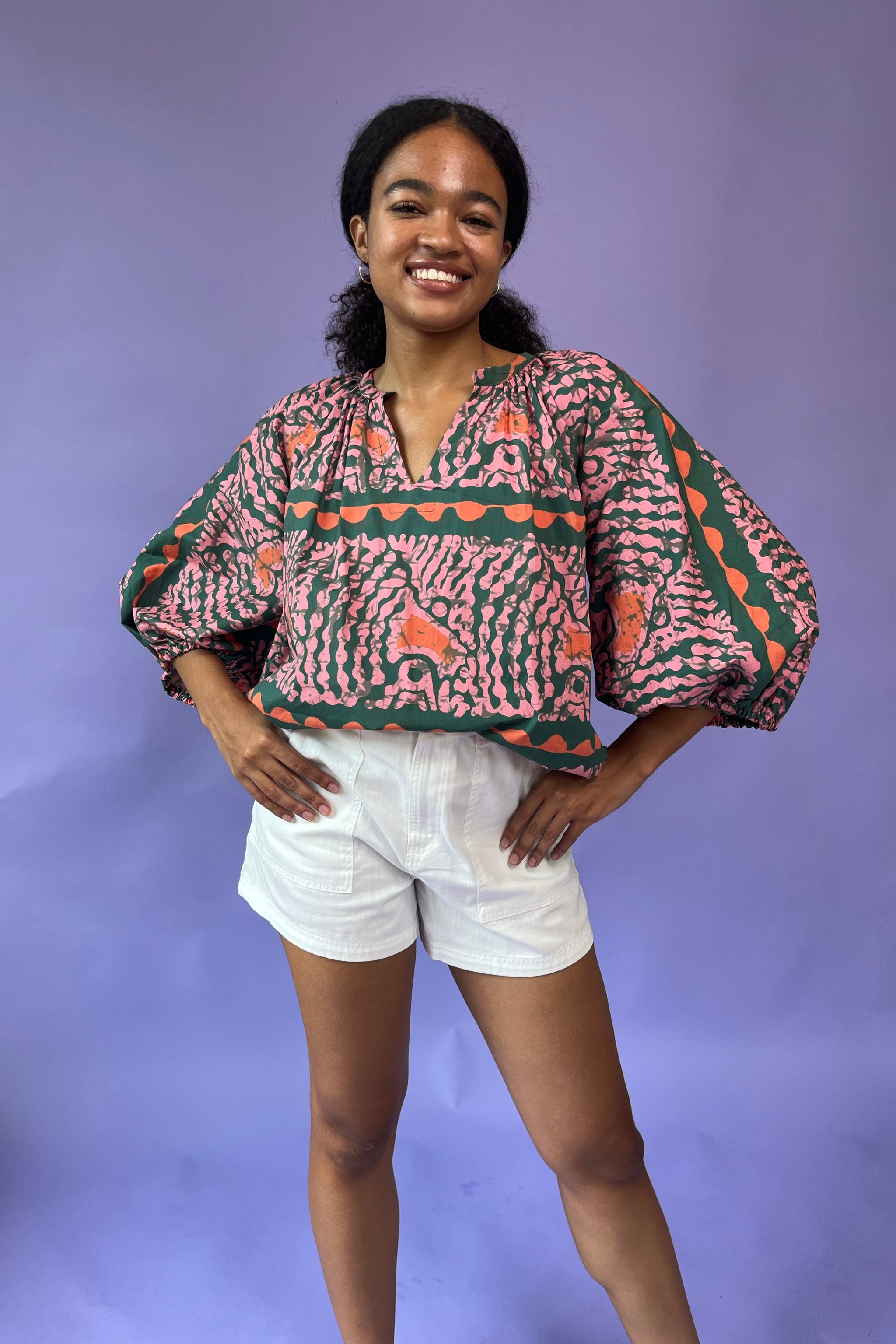 Khloe Blouse - Tangerine - suakoko betty
