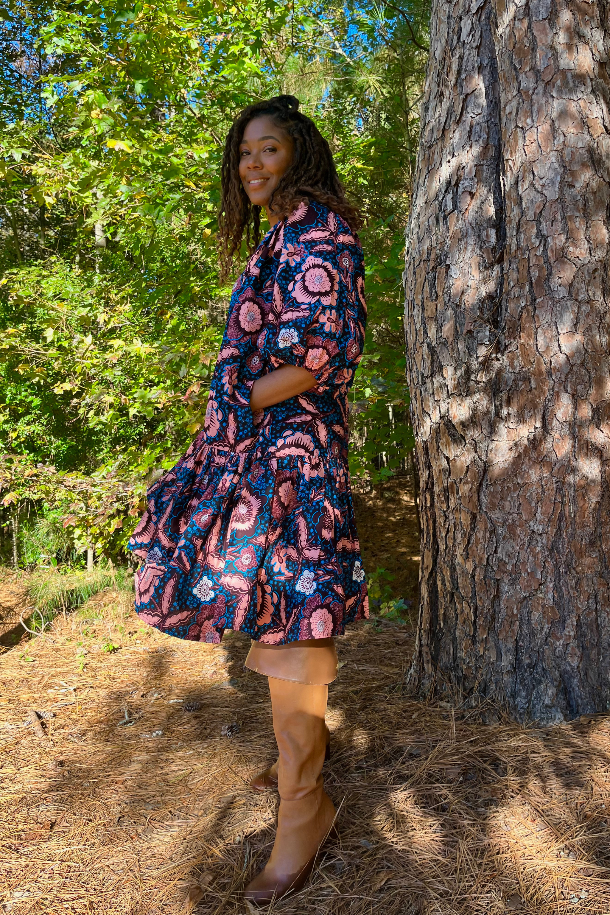 Dark top berry dress