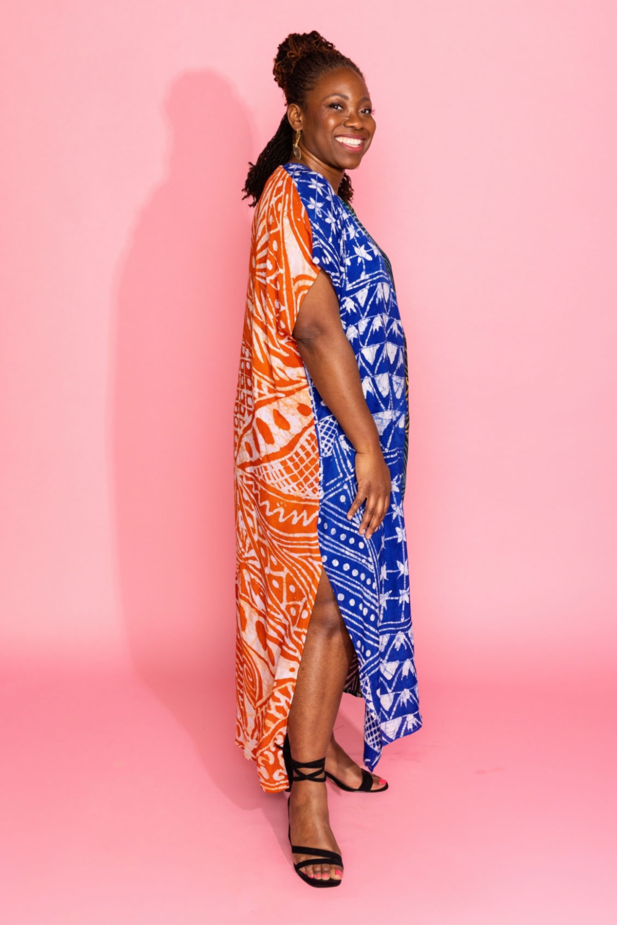 Malaika Caftan - Tangerine/Grass - suakoko betty